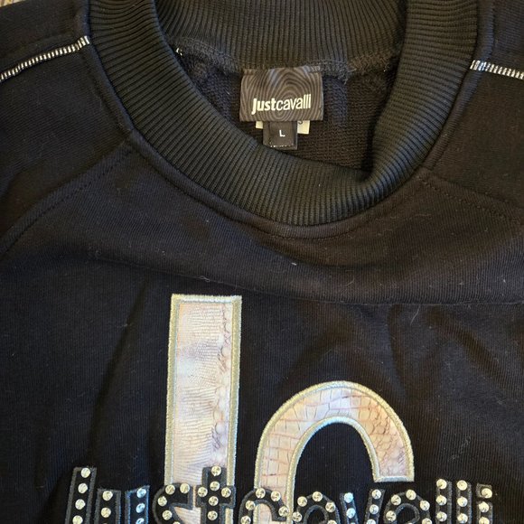 Just Cavalli Sweatshirt - black with lifted JC logo - Picture 2 of 3
